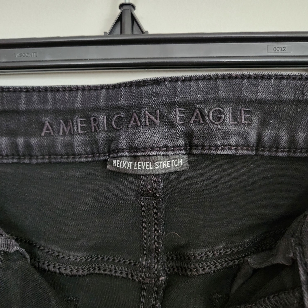 American Eagle Next Level Stretch Jeans, Black Size 8 Short